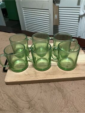 Set of Duralex Versailles Glass Mugs in Green